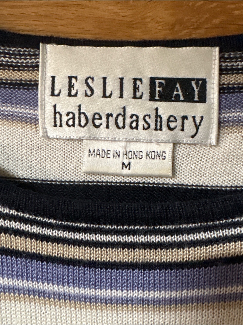 Leslie Fay Vintage Navy, White & Lavender Striped Short-Sleeve Tee - Picture 3 of 5